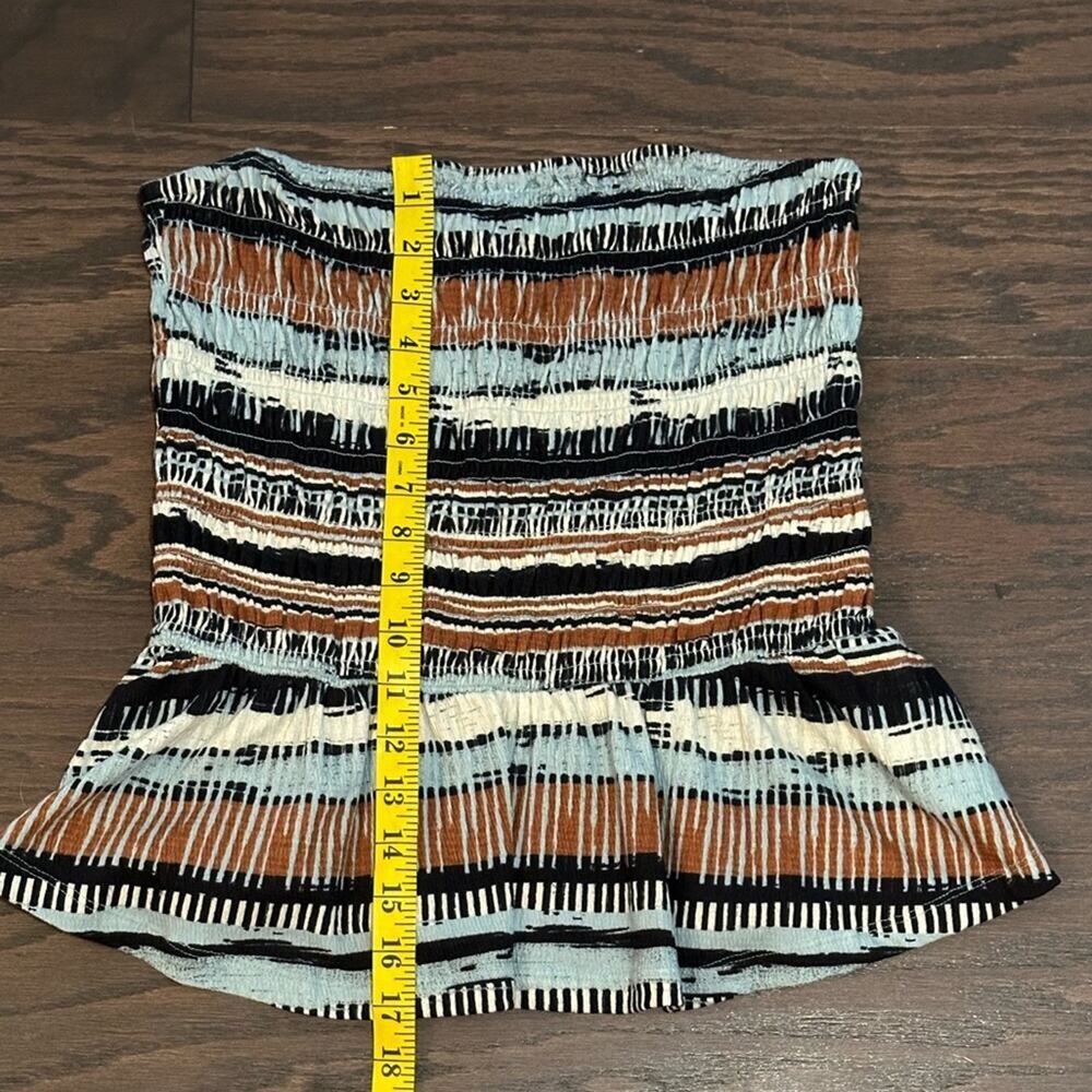 Anthropologie Porridge Smocked Strapless Peplum Tube Top Boho Stripe Size Small - Picture 4 of 7